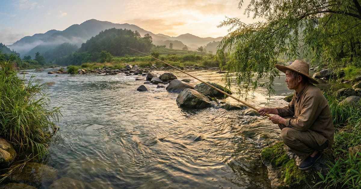 野钓选位秘诀:老钓翁30年经验,一眼看穿藏鱼点